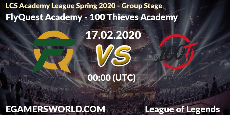 FlyQuest Academy - 100 Thieves Academy: прогноз. 17.02.20, LoL, LCS Academy League Spring 2020 - Group Stage