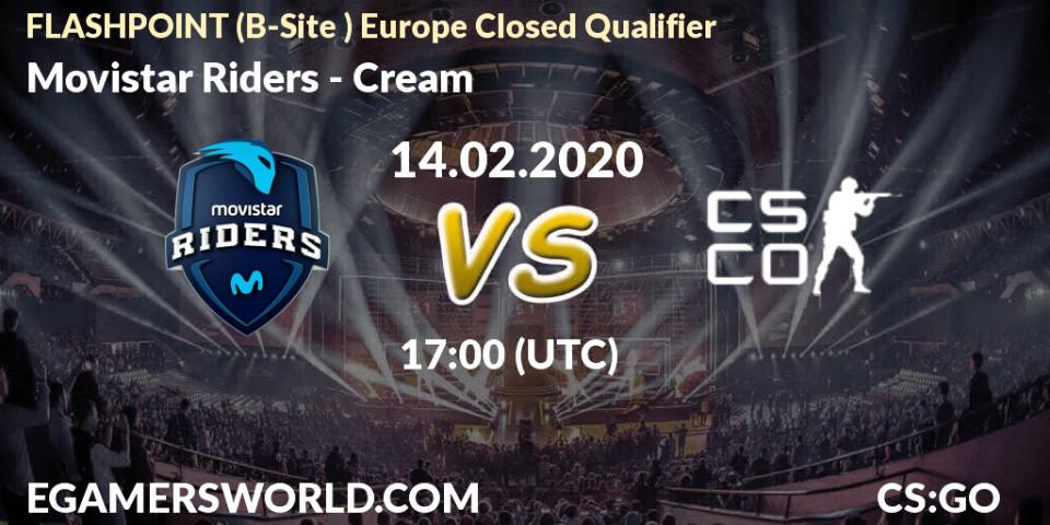 Movistar Riders - Cream: прогноз. 14.02.2020 at 17:15, Counter-Strike (CS2), FLASHPOINT Europe Closed Qualifier