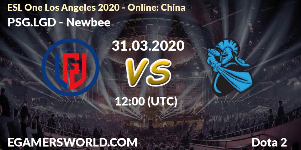 PSG.LGD - Newbee: прогноз. 31.03.20, Dota 2, ESL One Los Angeles 2020 - Online: China