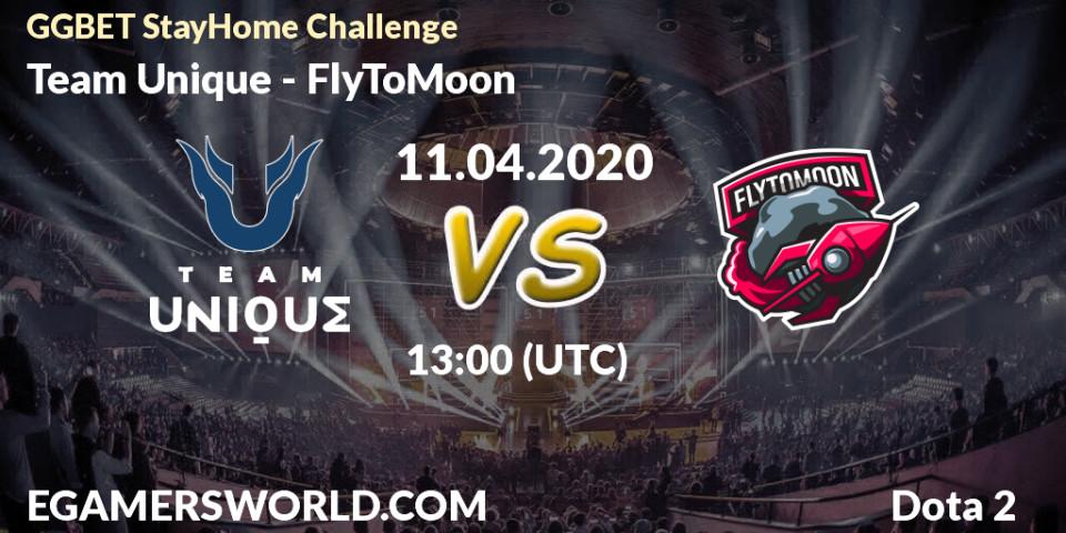 Team Unique - FlyToMoon: прогноз. 11.04.2020 at 13:05, Dota 2, GGBET StayHome Challenge