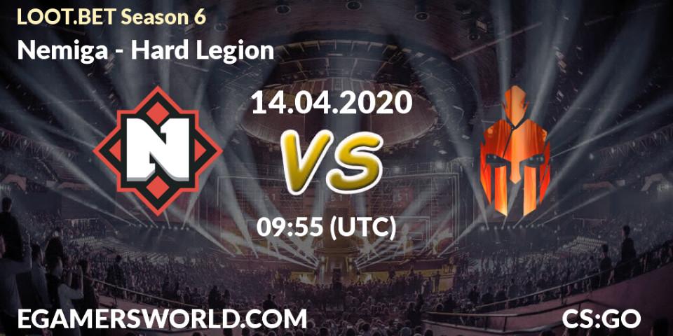 Nemiga - Hard Legion: прогноз. 14.04.2020 at 09:30, Counter-Strike (CS2), LOOT.BET Season 6