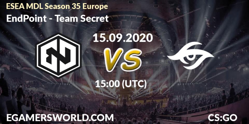 EndPoint - Team Secret: прогноз. 15.09.20, CS2 (CS:GO), ESEA MDL Season 35 Europe