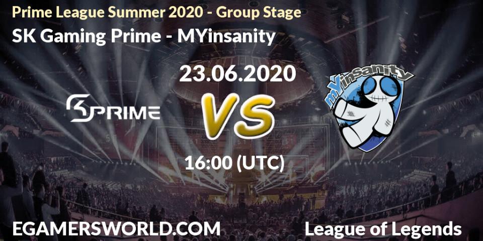 SK Gaming Prime - MYinsanity: прогноз. 23.06.2020 at 16:00, LoL, Prime League Summer 2020 - Group Stage