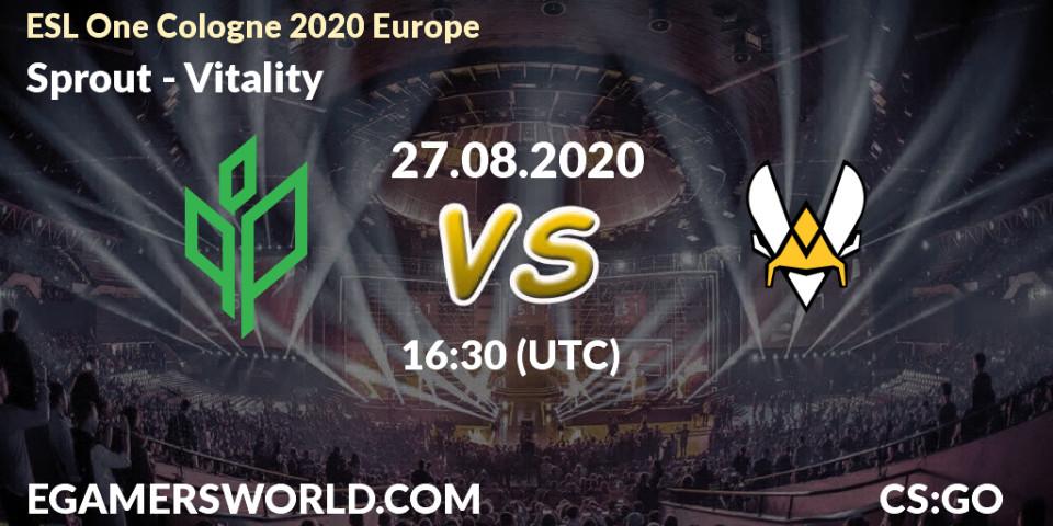 Sprout - Vitality: прогноз. 27.08.2020 at 16:30, Counter-Strike (CS2), ESL One Cologne 2020 Europe