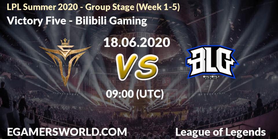 Victory Five - Bilibili Gaming: прогноз. 18.06.2020 at 09:14, LoL, LPL Summer 2020 - Group Stage (Week 1-5)