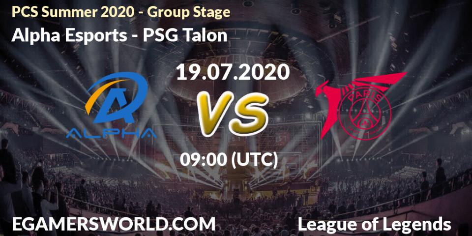 Alpha Esports - PSG Talon: прогноз. 19.07.2020 at 09:00, LoL, PCS Summer 2020 - Group Stage