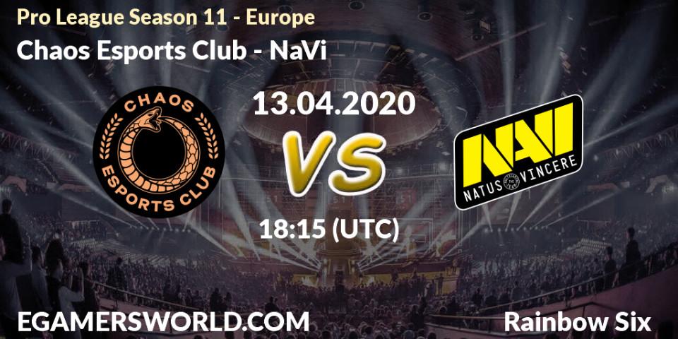 Chaos Esports Club - NaVi: прогноз. 13.04.20, Rainbow Six, Pro League Season 11 - Europe