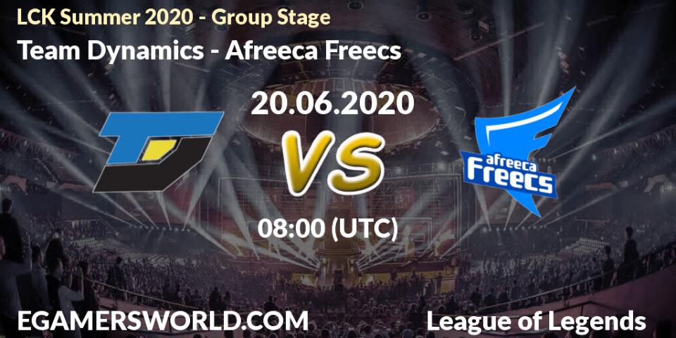 Team Dynamics - Afreeca Freecs: прогноз. 20.06.2020 at 07:32, LoL, LCK Summer 2020 - Group Stage