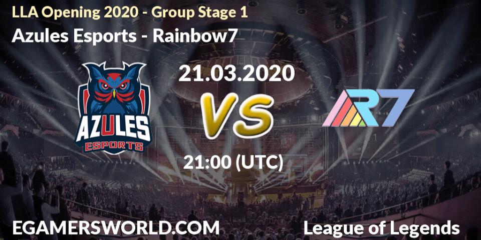 Azules Esports - Rainbow7: прогноз. 04.04.20, LoL, LLA Opening 2020 - Group Stage 1
