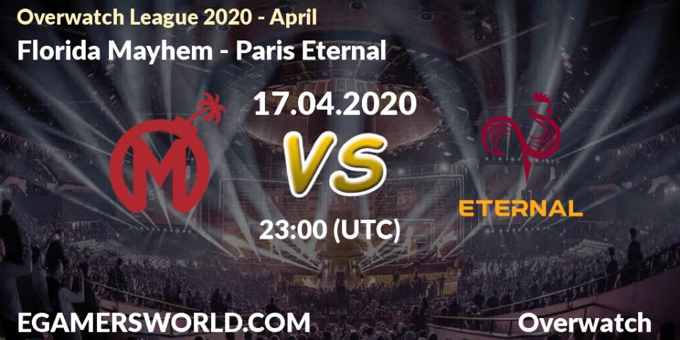 Florida Mayhem - Paris Eternal: прогноз. 17.04.2020 at 23:00, Overwatch, Overwatch League 2020 - April