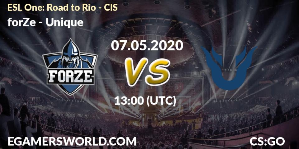 forZe - Unique: прогноз. 07.05.20, CS2 (CS:GO), ESL One: Road to Rio - CIS