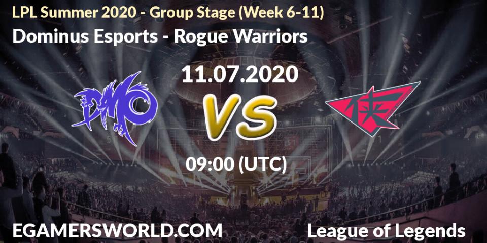 Dominus Esports - Rogue Warriors: прогноз. 11.07.20, LoL, LPL Summer 2020 - Group Stage (Week 6-11)