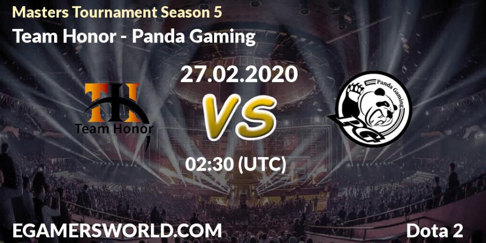 Team Honor - Panda Gaming: прогноз. 27.02.2020 at 02:39, Dota 2, Masters Tournament Season 5