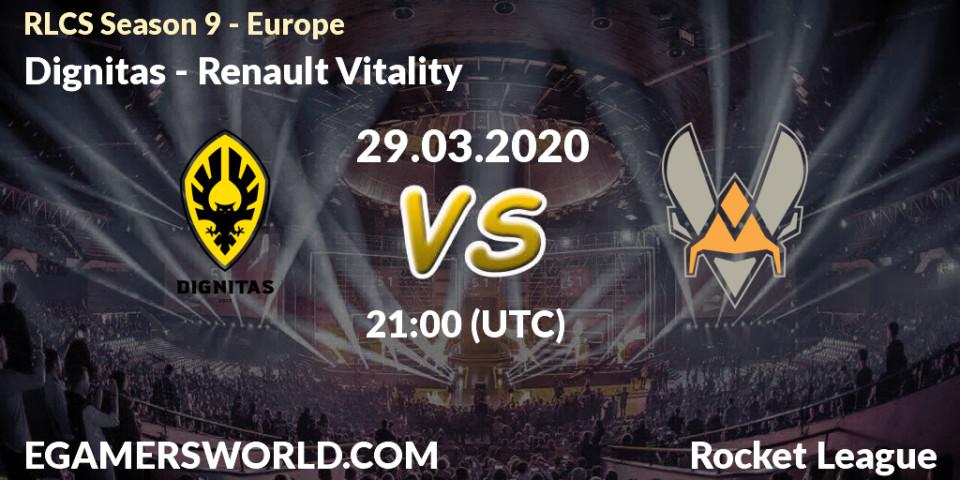 Dignitas - Renault Vitality: прогноз. 29.03.2020 at 21:00, Rocket League, RLCS Season 9 - Europe