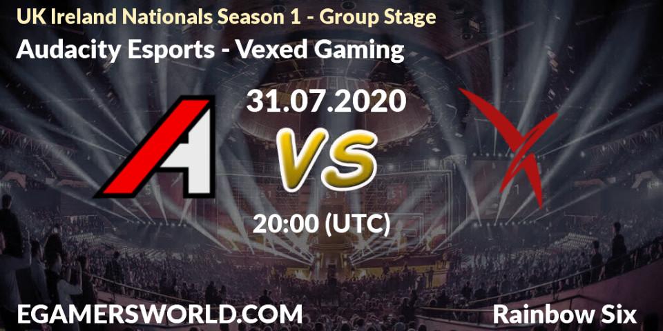 Audacity Esports - Vexed Gaming: прогноз. 31.07.2020 at 20:00, Rainbow Six, UK Ireland Nationals Season 1 - Group Stage