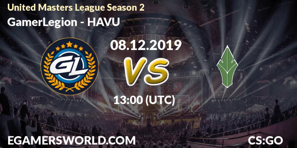GamerLegion - HAVU: прогноз. 08.12.2019 at 18:10, Counter-Strike (CS2), United Masters League Season 2