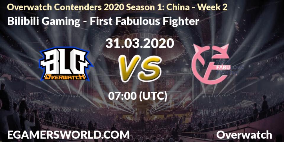 Bilibili Gaming - First Fabulous Fighter: прогноз. 31.03.2020 at 07:00, Overwatch, Overwatch Contenders 2020 Season 1: China - Week 2