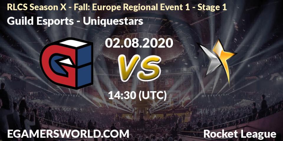 Guild Esports - Uniquestars: прогноз. 02.08.2020 at 14:30, Rocket League, RLCS Season X - Fall: Europe Regional Event 1 - Stage 1