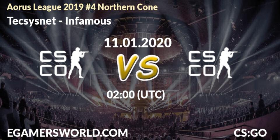 Tecsysnet - Infamous: прогноз. 11.01.2020 at 02:00, Counter-Strike (CS2), Aorus League 2019 #4 Northern Cone