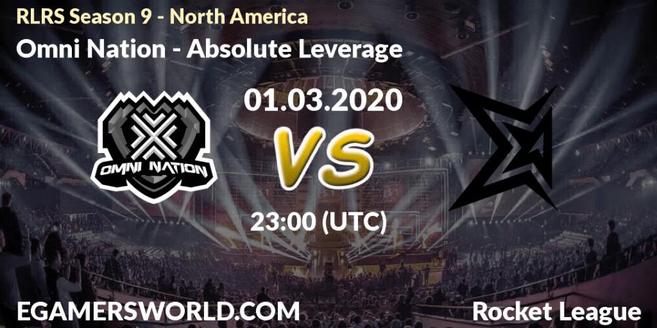 Omni Nation - Absolute Leverage: прогноз. 01.03.2020 at 23:00, Rocket League, RLRS Season 9 - North America