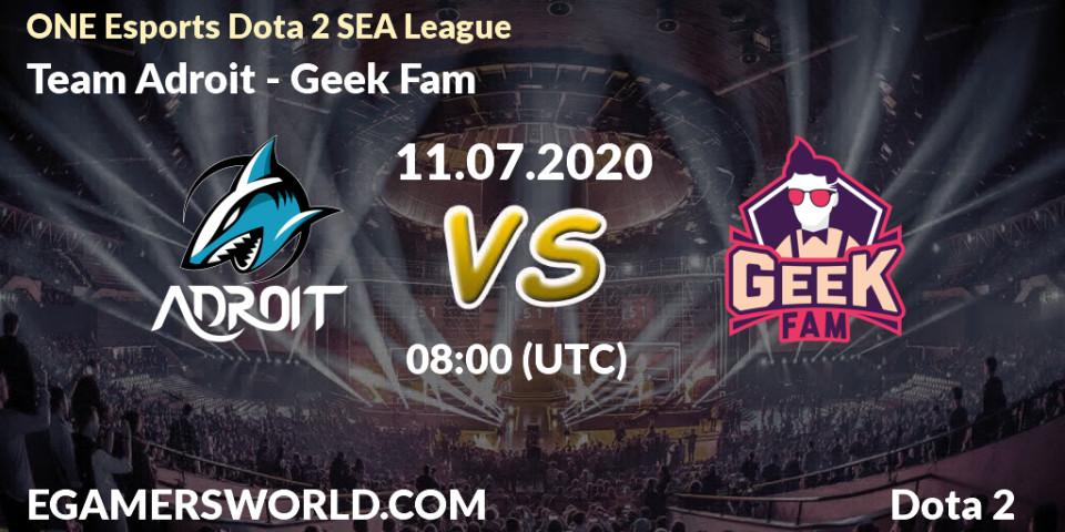 Team Adroit - Geek Fam: прогноз. 11.07.2020 at 08:01, Dota 2, ONE Esports Dota 2 SEA League