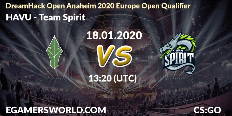 HAVU - Team Spirit: прогноз. 18.01.2020 at 13:30, Counter-Strike (CS2), DreamHack Open Anaheim 2020 Europe Open Qualifier