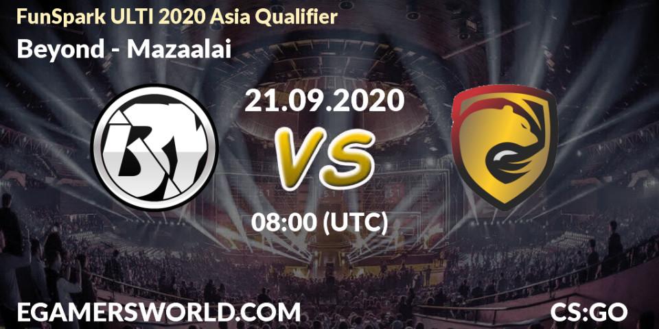 Beyond - Mazaalai: прогноз. 21.09.20, CS2 (CS:GO), FunSpark ULTI 2020 Asia Qualifier