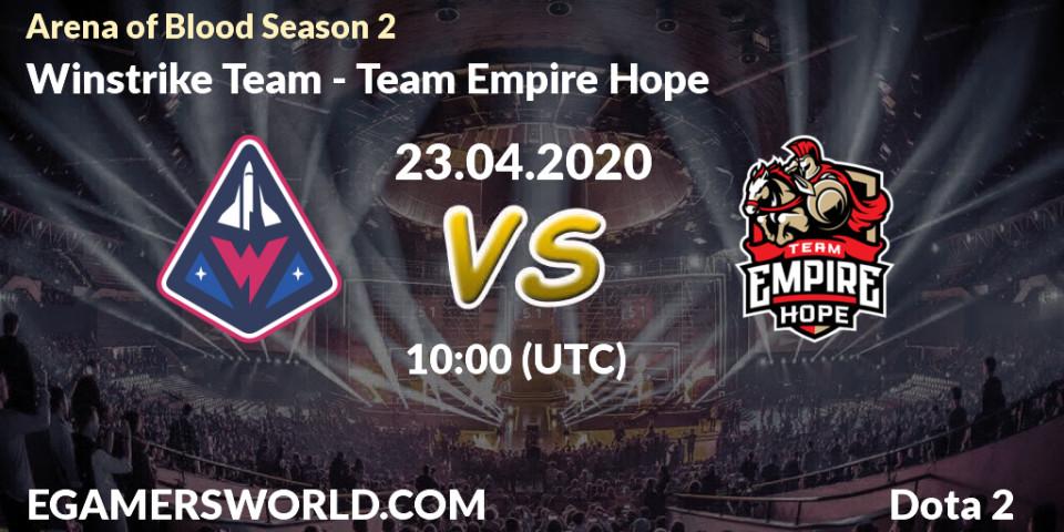 Winstrike Team - Team Empire Hope: прогноз. 23.04.20, Dota 2, Arena of Blood Season 2