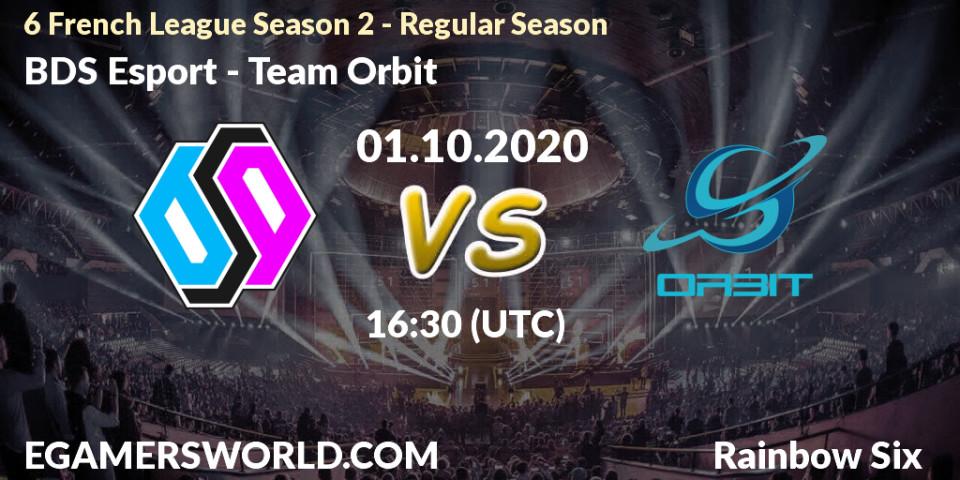 BDS Esport - Team Orbit: прогноз. 01.10.20, Rainbow Six, 6 French League Season 2 