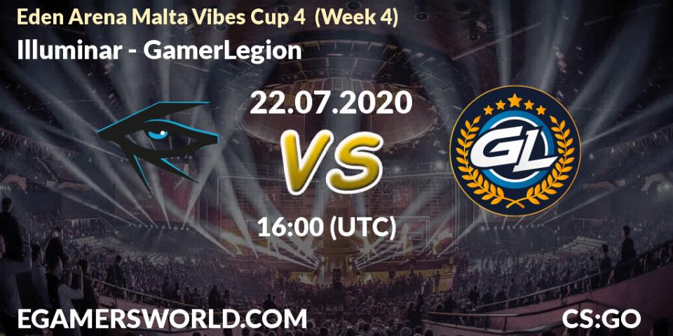 Illuminar - GamerLegion: прогноз. 22.07.2020 at 16:00, Counter-Strike (CS2), Eden Arena Malta Vibes Cup 4 (Week 4)
