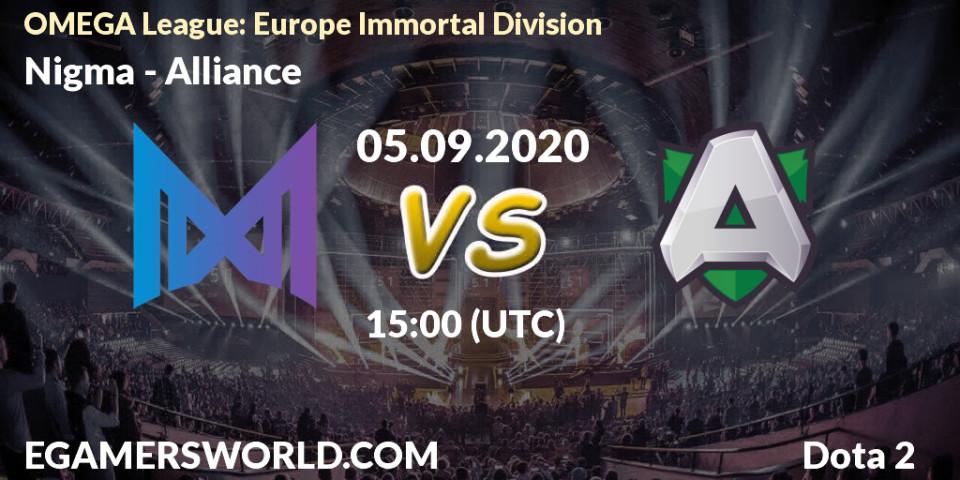 Nigma - Alliance: прогноз. 05.09.2020 at 15:00, Dota 2, OMEGA League: Europe Immortal Division