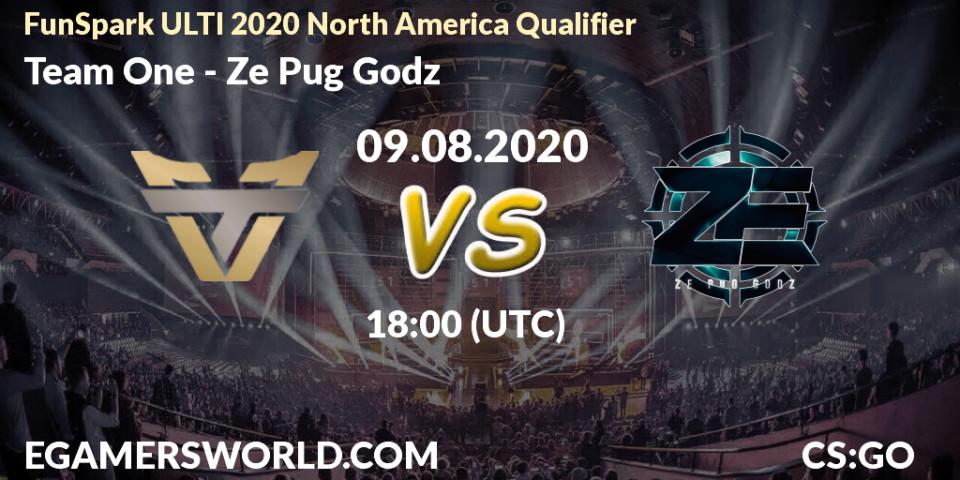 Team One - Ze Pug Godz: прогноз. 09.08.2020 at 17:00, Counter-Strike (CS2), FunSpark ULTI 2020 North America Qualifier