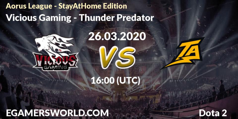 Vicious Gaming - Thunder Predator: прогноз. 26.03.20, Dota 2, Aorus League - StayAtHome Edition Peru