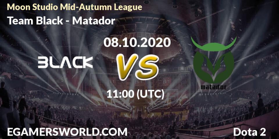 Team Black - Matador: прогноз. 08.10.20, Dota 2, Moon Studio Mid-Autumn League