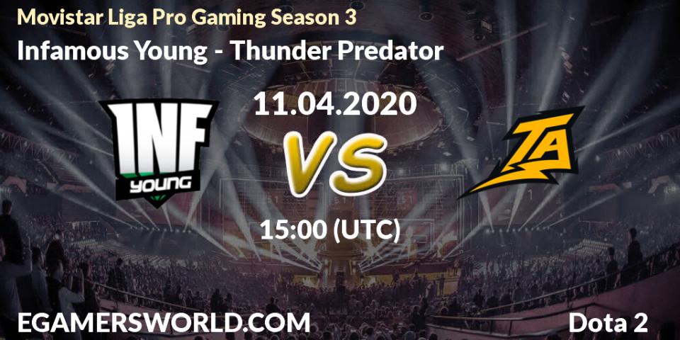 Infamous Young - Thunder Predator: прогноз. 11.04.20, Dota 2, Movistar Liga Pro Gaming Season 3