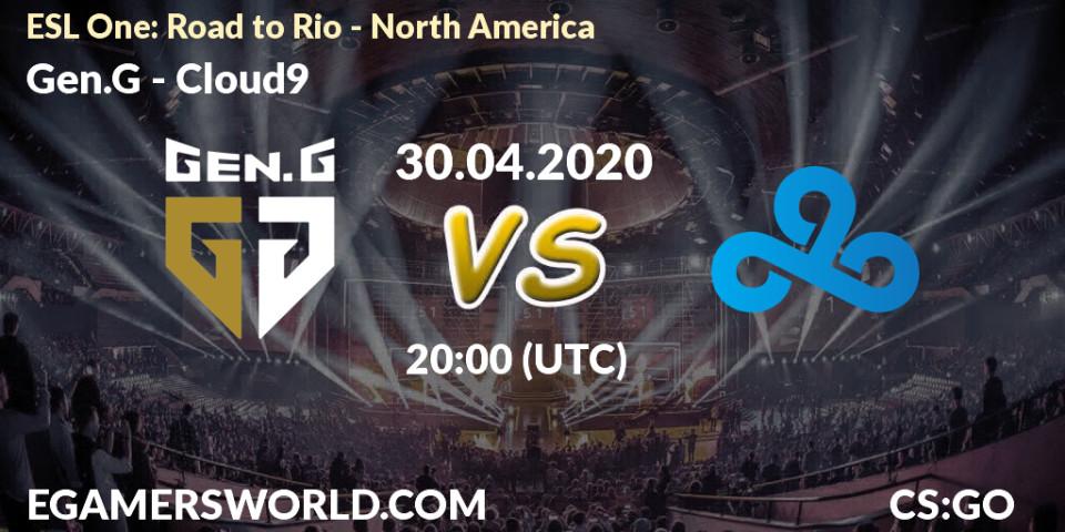 Gen.G - Cloud9: прогноз. 30.04.2020 at 20:15, Counter-Strike (CS2), ESL One: Road to Rio - North America