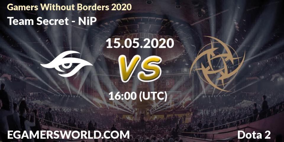 Team Secret - NiP: прогноз. 15.05.2020 at 17:01, Dota 2, Gamers Without Borders 2020