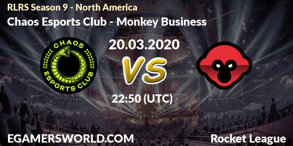 Chaos Esports Club - Monkey Business: прогноз. 20.03.2020 at 23:50, Rocket League, RLRS Season 9 - North America