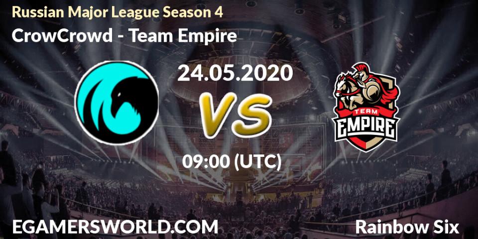 CrowCrowd - Team Empire: прогноз. 24.05.2020 at 09:00, Rainbow Six, Russian Major League Season 4
