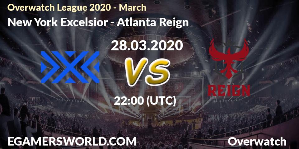 New York Excelsior - Atlanta Reign: прогноз. 28.03.20, Overwatch, Overwatch League 2020 - March