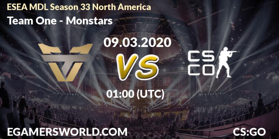 Team One - Monstars: прогноз. 09.03.20, CS2 (CS:GO), ESEA MDL Season 33 North America