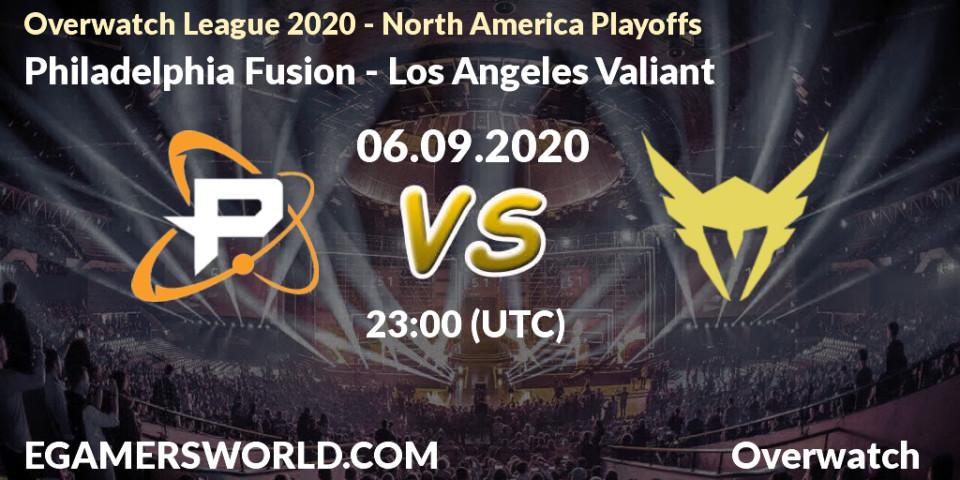Philadelphia Fusion - Los Angeles Valiant: прогноз. 06.09.2020 at 23:00, Overwatch, Overwatch League 2020 - North America Playoffs
