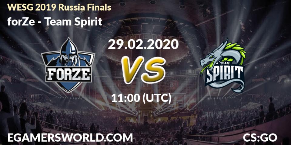 forZe - Team Spirit: прогноз. 29.02.20, CS2 (CS:GO), WESG 2019 Russia Finals