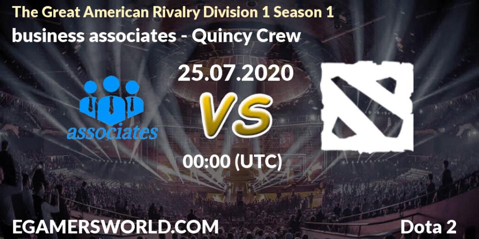 business associates - Quincy Crew: прогноз. 25.07.2020 at 00:13, Dota 2, The Great American Rivalry Division 1 Season 1