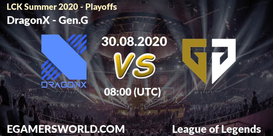 DragonX - Gen.G: прогноз. 30.08.20, LoL, LCK Summer 2020 - Playoffs