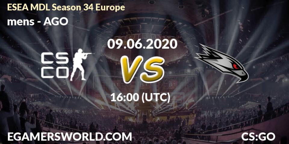 mens - AGO: прогноз. 18.06.2020 at 15:00, Counter-Strike (CS2), ESEA MDL Season 34 Europe
