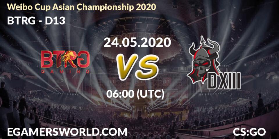 BTRG - D13: прогноз. 24.05.20, CS2 (CS:GO), Weibo Cup Asian Championship 2020