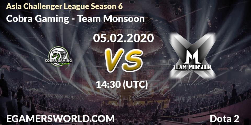 Cobra Gaming - Team Monsoon: прогноз. 05.02.20, Dota 2, Asia Challenger League Season 6
