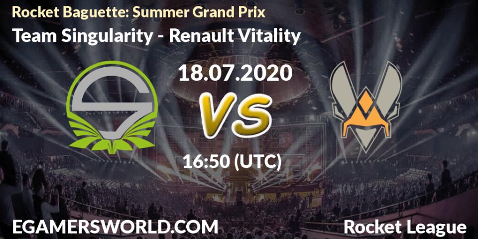 Team Singularity - Renault Vitality: прогноз. 18.07.2020 at 16:50, Rocket League, Rocket Baguette: Summer Grand Prix