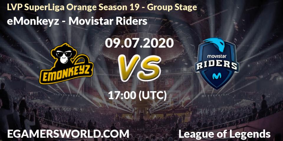 eMonkeyz - Movistar Riders: прогноз. 09.07.2020 at 17:00, LoL, LVP SuperLiga Orange Season 19 - Group Stage